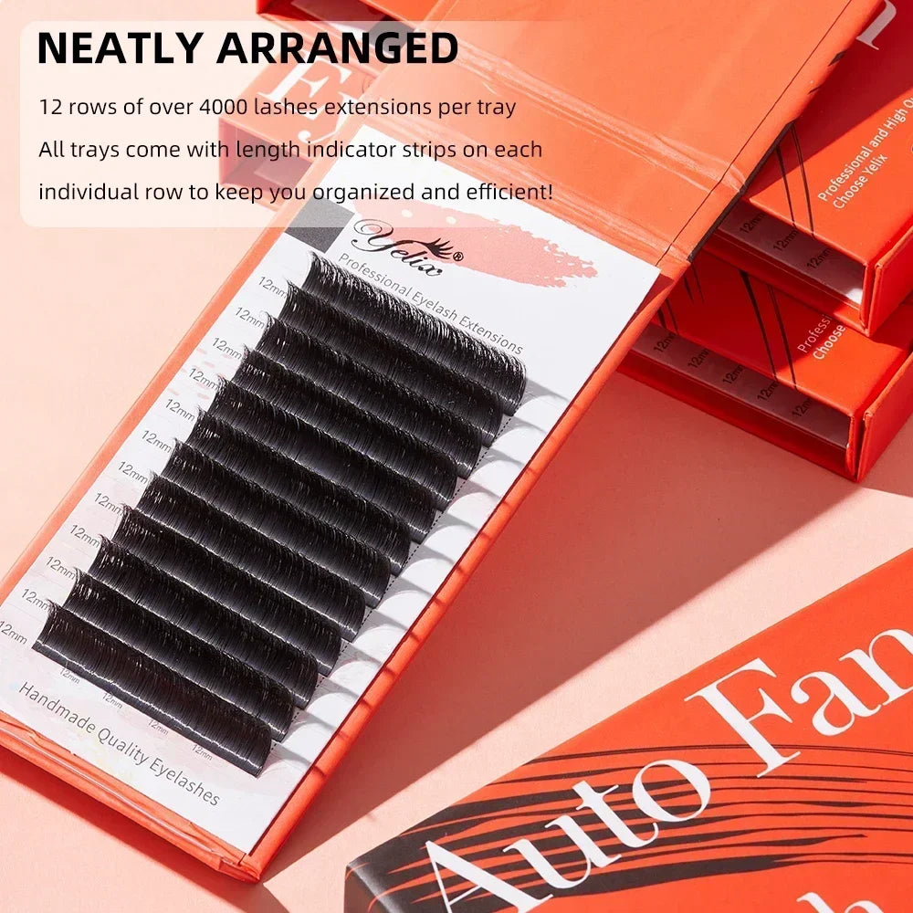 Extensions de Cils Volume Yelix – Easy Fan Noir Mat D Curl (8 à 15 mm) - Blinksy